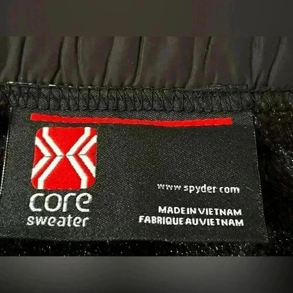 Spyder Core Sweater Jacket Full Zip Black Jacket Lined W/ Faux Fur Womens Size L - Picture 3 of 8